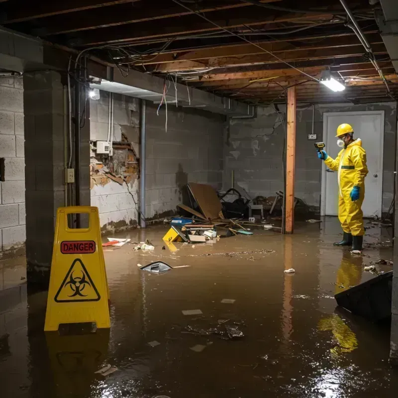 Flooded Basement Electrical Hazard in Champaign, IL Property